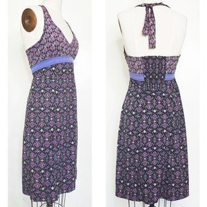 Athleta Womens Pack Everywhere Lilac Ikat Halter Dress 8